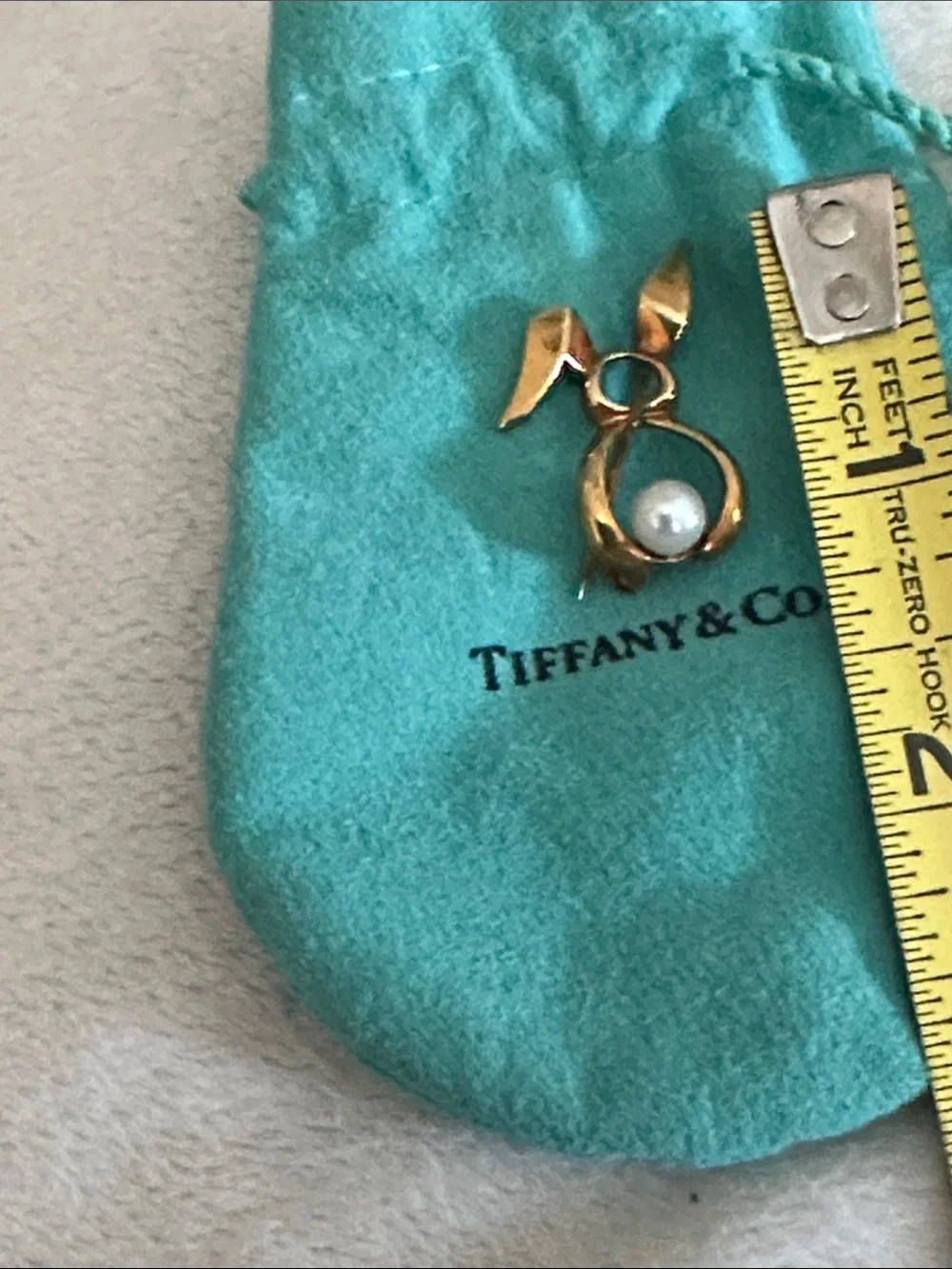 Tiffany & Co. Gold Bunny Brooch with White Pearl